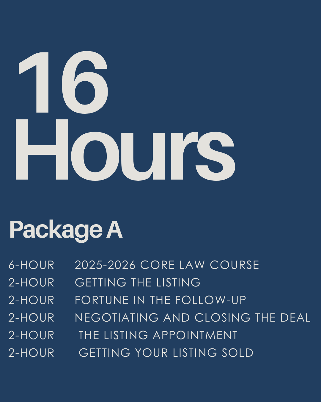 16 Hours – Package A - PDF